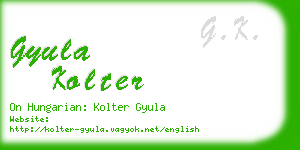 gyula kolter business card